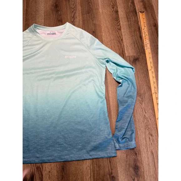 Columbia PFG Terminal Tackle Long Sleeve Fishing Shirt Blue Ombre Mens XL - Picture 4 of 12